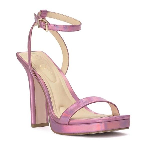 NWB Jessica Simpson Platform Heels Iridescent Pink Adonia Size 5 - Picture 1 of 9